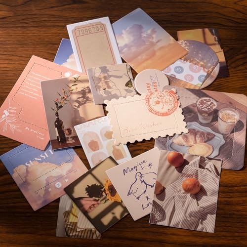 JOYCHOIC Scrapbooking Kit, Sunset Journaling Supplies, Junk Journal Materials, Large Aesthetic Scrapbook Collection for Women, Stationery DIY Arts Craft, Adults - Image 3