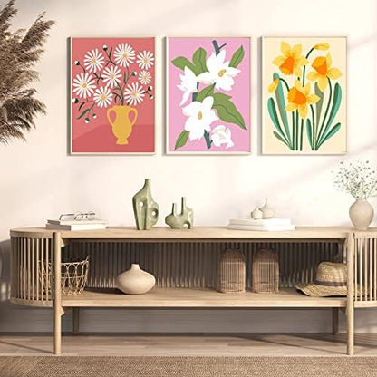 cupmod Flower Paint by Numbers for Adults Kids Beginners,Easy Acrylic Paint by Number Kits on Canvas Without Frame,Oil Painting Kits Present for Home Wall Decor 9.8x13.7inch - Image 5
