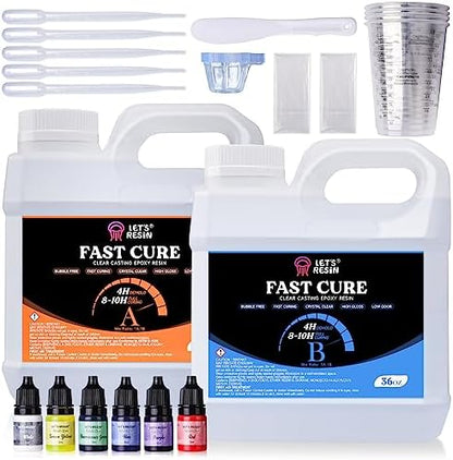 Let's Resin 72OZ Fast Curing Epoxy Resin Kit,Demold in 4 Hours by LETSRESIN
