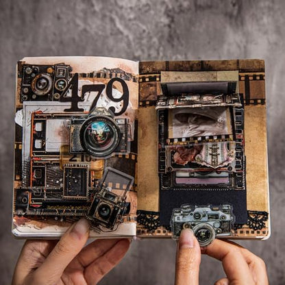 Diuhofart Vintage Scrapbooking Kit, 90 Sheets Time Cinema Theme, Scrapbook Stickers and Decorative Papers Collage Materials, Ephemera for Junk Journal Supplies, Journaling, Crafts Arts, Scrap Booking - Image 4