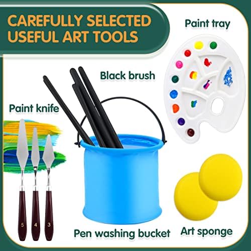 ESRICH Acrylic Paint Set, 64PCS Painting Supplies with Wood Easel - Image 3