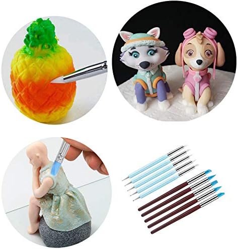 Silicone Clay Sculpting Tool - 10Pcs Modeling Dotting Tool for Pottery Craft, Rock, Nail, Blending, Drawing - Image 4