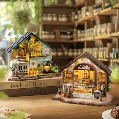 CUTEROOM Miniature House Kits for Adults, Mini Dollhouse Wooden Furniture Kit, DIY Craft Kits Creative Room Tiny House for Decoration- Plants Studio - Image 4