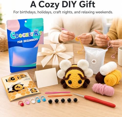 Kovarela Crochet Kit for Beginners, Cute Bee Amigurumi with Video Tutorials - Image 6