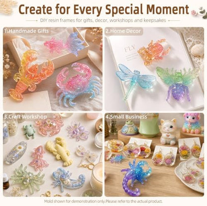 4 PCS Insect Silicone Resin Molds Set – 3D Bug Epoxy Casting Mold Kit - Image 3