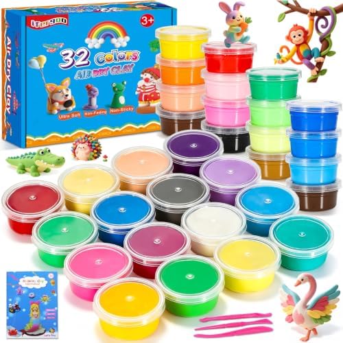 ifergoo Air Dry Clay Kit - 32 Colors Magic Foam Modeling Clay for Kids by iFergoo