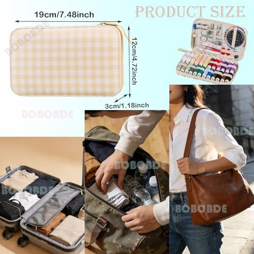 Travel Basic Sewing Kit with Checkered Pattern Sewing Set - Image 6