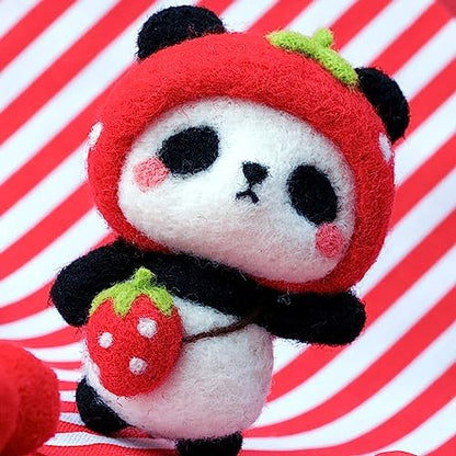 GOTOTOP Needle Felting Kit, Wool Felt Panda Pendant DIY Craft Set, Beginner Friendly Handmade Project, Compact 100 G Materials Kit for Kids Teens Adults Home Craft Time (#1) - Image 3