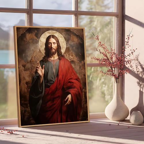 Jesus Paint by Numbers Kit for Adults Framed Canvas 12X16 in, Frameworkless - Image 2