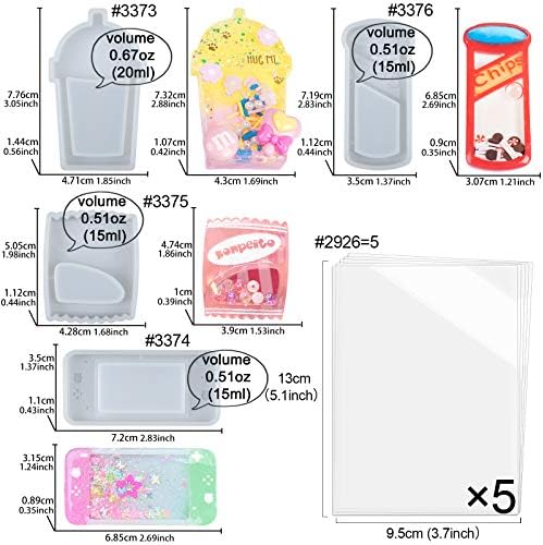 Resin Shaker Molds Set Charms Pendant Jewelry Making Supplies, Drinking Cup, Handheld Game, Chips, Candy 4 Silicone Trays with 5 Seal Films Larger 3inch - Image 2