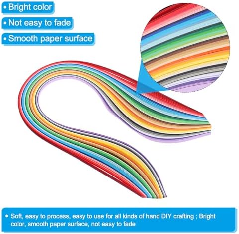 PATIKIL 180pcs Quilling Strips Paper 3/16"(5mm) 54cm Origami Paper Quilling Strip for Art DIY Hand Craft 36 Colors - Image 3