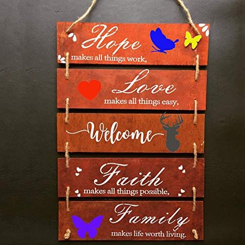 Unfinished Wood Sign Blank Rectangle Hanging Wooden Plaque DIY Craft Project Wood Sign with Rope Door Wall Art (15.7 x 4.7 x 0.2 in, 6-Pack) - Image 4