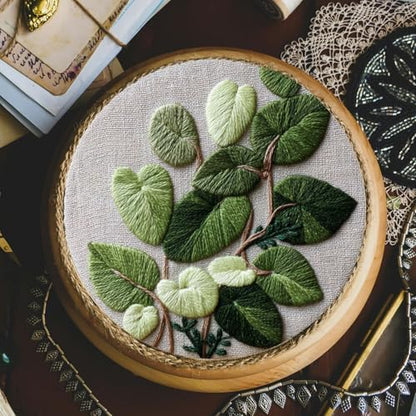 FONNUY Green Plants Embroidery Kit, Cross Stitch Kits for Beginners, Handmade Crafts with Printed Patterns for Beginner Adults, Easy to Follow Color Thread Needlework, 8'' Hoop (Luxuriant) - Image 4