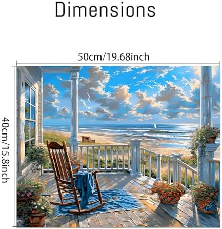 Clendo Landscape Paint by Numbers Kit for Adults Beginners, Beach Adult Paint by Numbers on Canvas, Acrylic Painting Crafts for Home Decor (16x20inch) - Image 2