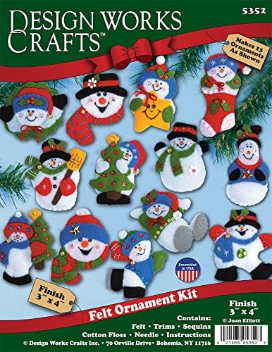 Tobin Lots of Fun Snowmen Ornaments Felt Applique Kit, 3-Inch by 4-Inch, Set of 13,DW5352 - Image 2