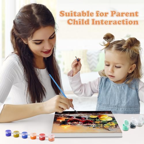 GHHKUD 4 Pack Ingredients Paint by Numbers Kits for Adults with Frame, DIY Peinture a Numero Adultes Enfant Food Life, Framed Painting by Numbers on Canvas Gifts for Home Decor 20x20cm - Image 5