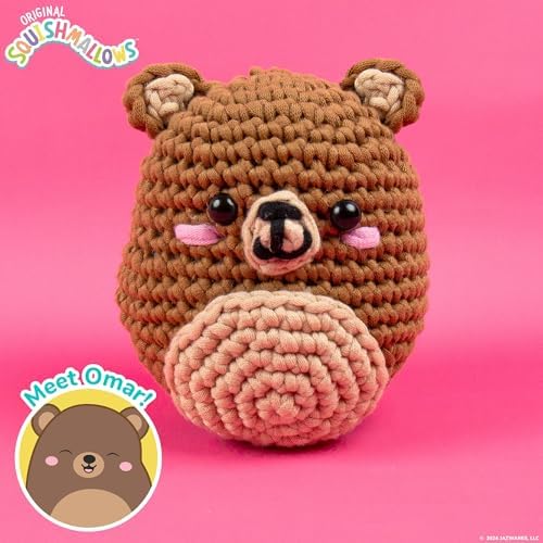 Original Squishmallows Omar the Bear Crochet Kit, Includes Yarn, Crochet Hook, Starter Hooks, Step-By-Step Tutorials, Exclusive Crochet Kit for Beginners, DIY Craft, Crochet Kits, Great Teen Gifts - Image 2