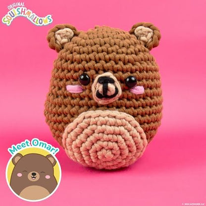 Original Squishmallows Omar the Bear Crochet Kit, Includes Yarn, Crochet Hook, Starter Hooks, Step-By-Step Tutorials, Exclusive Crochet Kit for Beginners, DIY Craft, Crochet Kits, Great Teen Gifts - Image 2