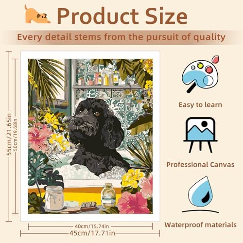 Reivworl Dog Paint by Numbers Kit for Adults Beginner 16×20 inch - Image 4