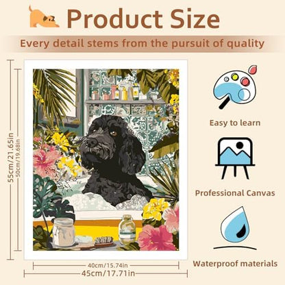 Reivworl Dog Paint by Numbers Kit for Adults Beginner 16×20 inch - Image 4