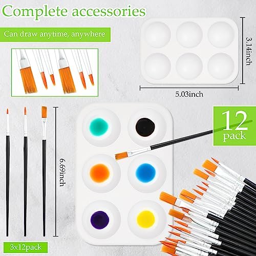 Ctosree 12 Sets Pre Drawn Canvas Kit for Painting,Hipster Women,8 x 10 in - Image 5