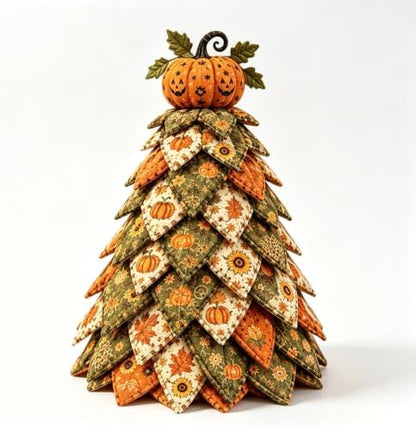 DIY Halloween Quilted Fabric Tree Kit, Pumpkin Harvest Tree Art Kit by Unknown