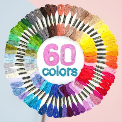 LOVIMAG Embroidery Thread 60pcs Friendship Bracelet String Floss Kit Yarn by LOVIMAG
