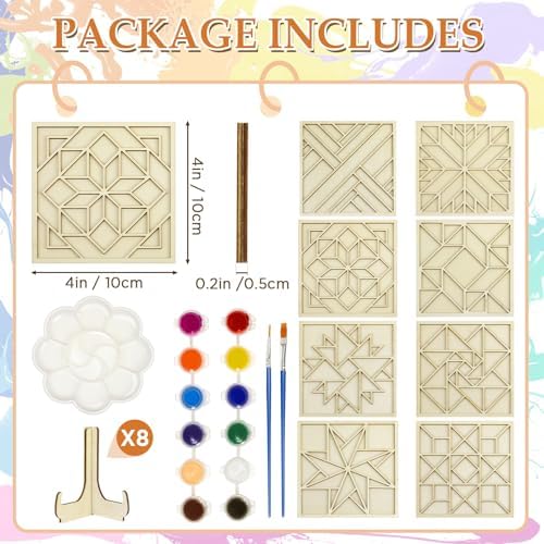 CollectHall Wooden Coasters Painting Kit with Wood Stand - Image 3