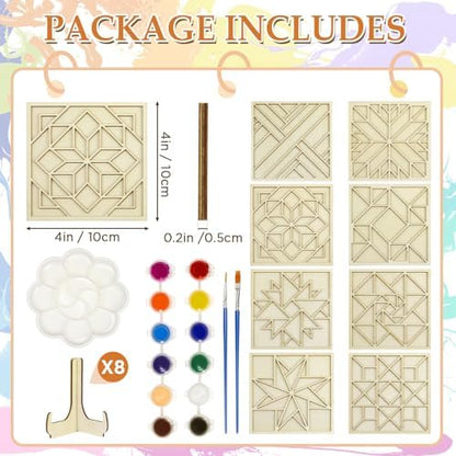 CollectHall Wooden Coasters Painting Kit with Wood Stand - Image 3