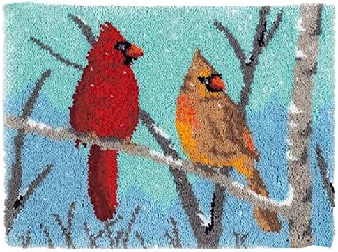 ZFFLYH Latch Hook Kits Rug, Cardinal Crocheting Carpet Rug with Printed Canvas for Adults Beginners, 20.5X15 Inch 2 - Cardinal by ZFFLYH
