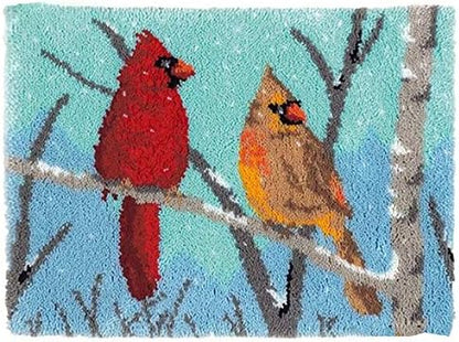 ZFFLYH Latch Hook Kits Rug, Cardinal Crocheting Carpet Rug with Printed Canvas for Adults Beginners, 20.5X15 Inch 2 - Cardinal by ZFFLYH
