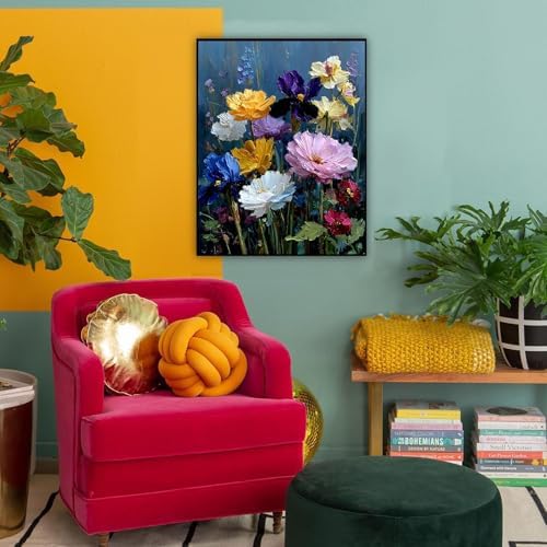 Flowers Paint by Numbers Kit for Adults 16x20 Inch Frameless Wildflowers - Image 3
