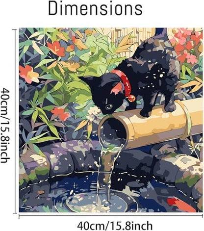 Black Cat Paint by Numbers Kit for Adults Beginners 15.7X15.7 inch - Image 2