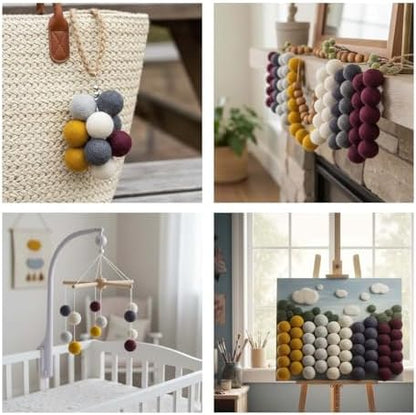 Muimurex 50Pcs Wool Felt Balls 2.0cm for DIY Crafts & Decor(5 Colors) - Image 5