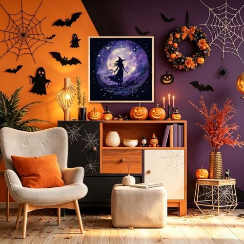 Aestalrcus Halloween Paint by Numbers Kit for Adults, Witch, 16x16inch - Image 2