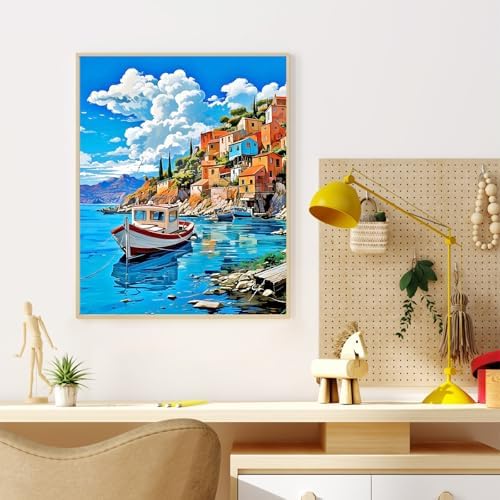 Seaside Landscape Paint by Numbers Kit for Adults Without Frame 16x20 IN - Image 2
