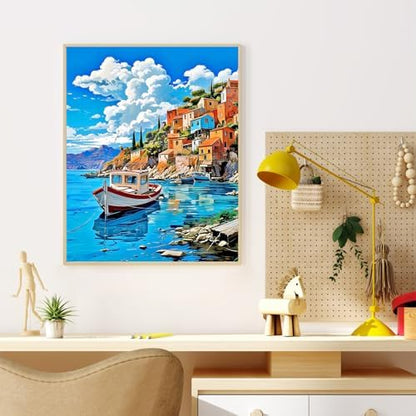 Seaside Landscape Paint by Numbers Kit for Adults Without Frame 16x20 IN - Image 2
