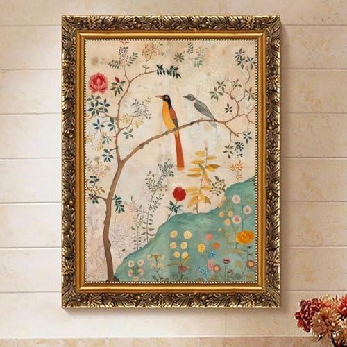 Vintage Birds Flowers Paint by Numbers Kit for Adults Canvas, Frameworkless - Image 2