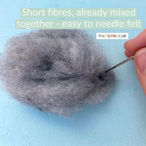 The Felt Box Gray Wool Batts for Needle Felting – 100g (3.5oz) Assorted Shades – Natural Sheep Fiber for Core & Detail Felting, Wet Felting, Crafts & DIY Projects - Image 6