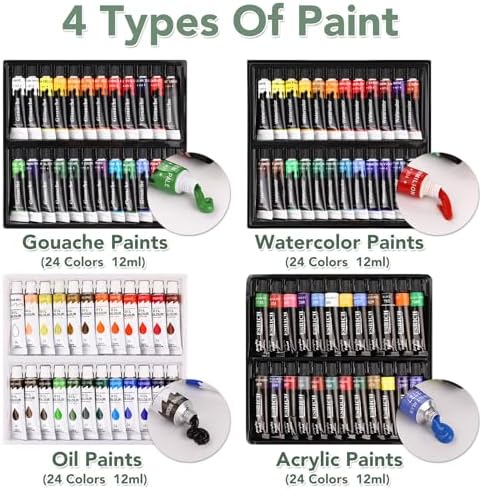 ESRICH 166 Pcs Deluxe Painting Set, Painting Supplies with 96 Paint - Image 3