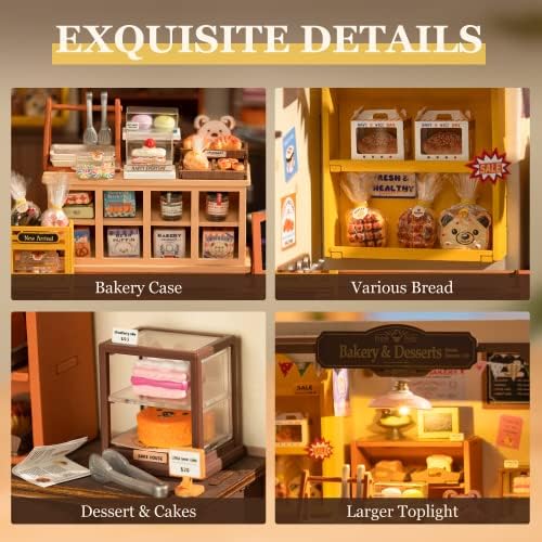 ROBOTIME Miniature House Kit, DIY Mini Dollhouse with LED Light for Adults - Image 2