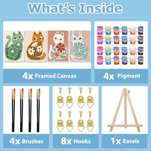 Cat Paint by Number for Adults, Paint by Numbers Kit for Adults 8x12 Inch - Image 6