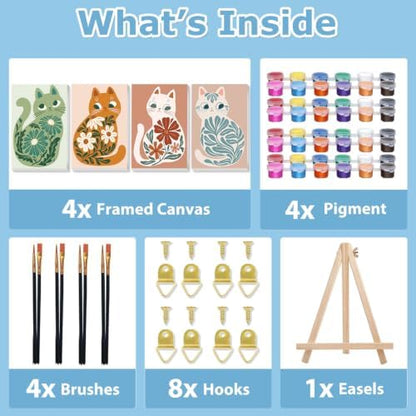 Cat Paint by Number for Adults, Paint by Numbers Kit for Adults 8x12 Inch - Image 6