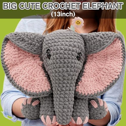 CODGP Crochet Kit for Beginners, 13-Inch Elephant Crochet Kit for Adults - Image 2