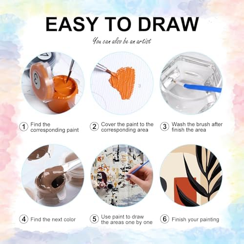 6 Pack Paint by Numbers Kit for Adults Beginner Easy Plants, 8x12 Inch - Image 6