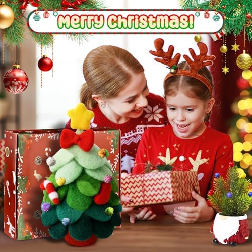 KIDS KING Needle Felting Kit for Handicraft Beginners Teens & Adults – Christmas Tree Felting with Instruction, Material Tools: Wool, Needles, Felting Pad, Home Decorations for Christmas - Image 7