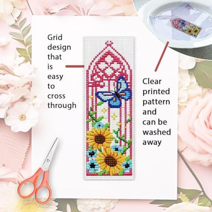 ORIGACH 6 Set Fairytale Castle Window Cross Stitch Bookmark Kit - Image 3