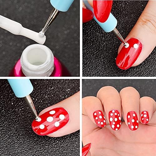 4PCS Double-Ended Metal Ceramic Clay Ball Stylus Dotting Tools and 5PCS 2 Way Silicone Polymer and Embossing Paper Flower Indentation Tool for Drawing - Image 5