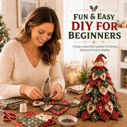DIY Quilted Fabric Christmas Tree Kit, Arts and Crafts for Adults, (Elf) - Image 6