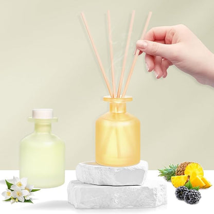 YISOWUH Reed Diffuser - BlackBerry Pineapple & Jasmine Green Tea 3.38oz (100ml) 2 Packs Essential Oil Reed Diffuser Set with 16 Sticks, Long Lasting Fragrance for Home, Bathroom, Bedroom, Room, Decor